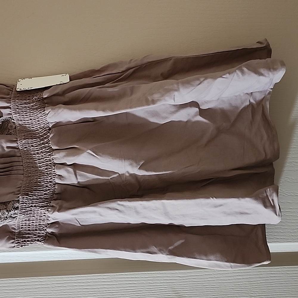 Lace Tan/Beige Mini Dress - Picture 4 of 7